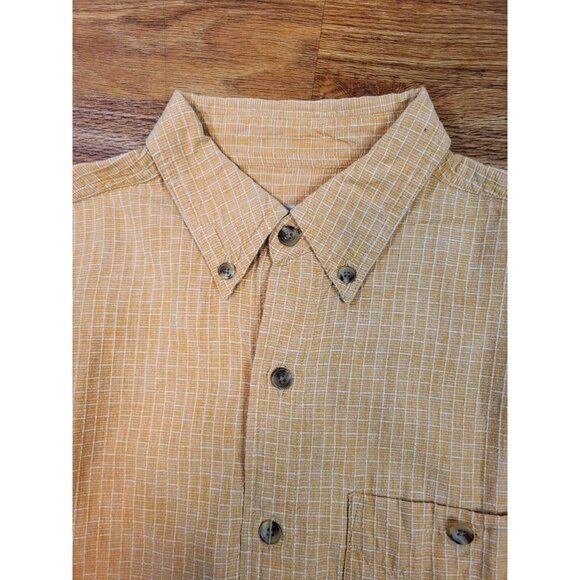 The Territory Ahead Shirt Men's M Orange Textured Cotton Academia - Picture 4 of 6